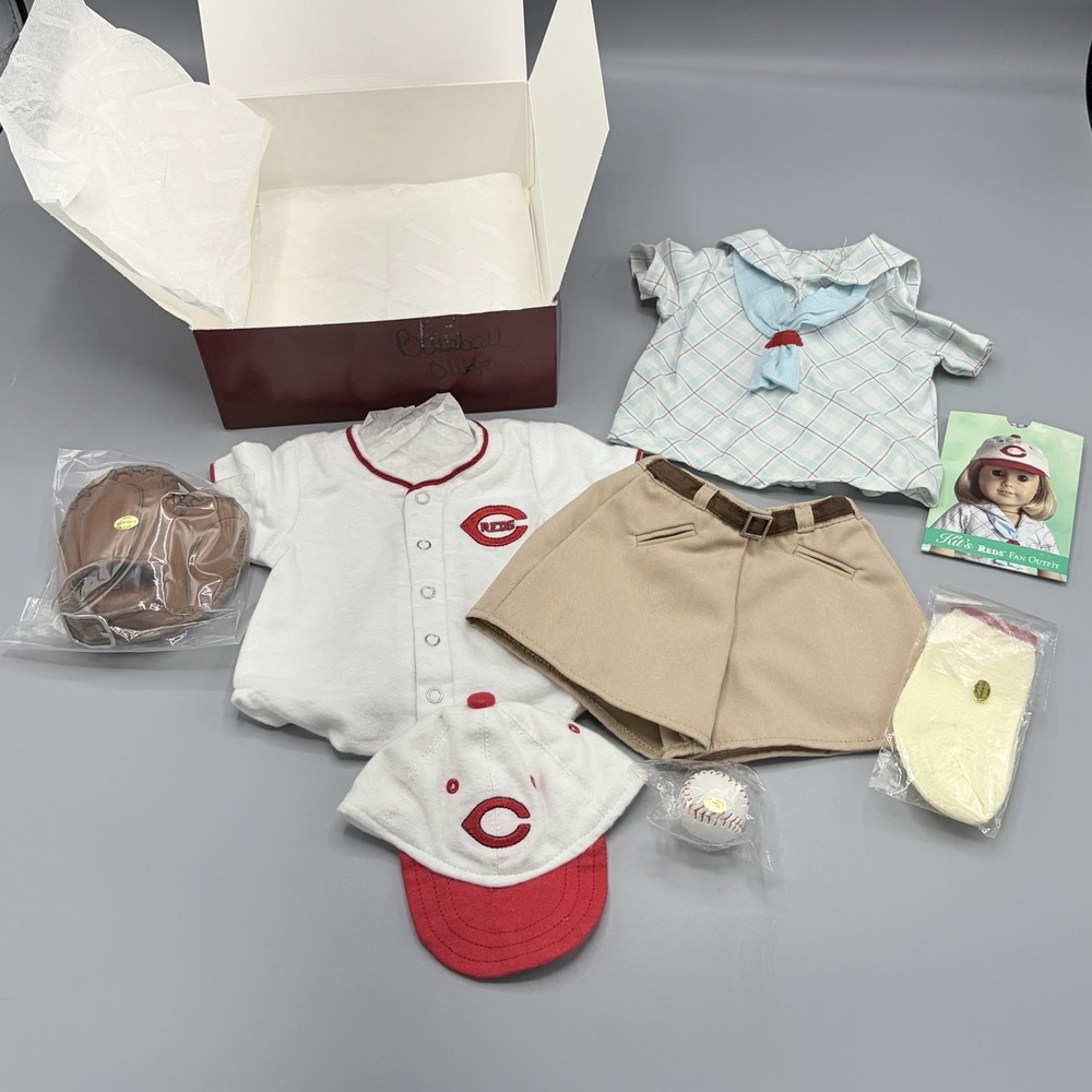 Kit's Reds Fan Outfit COMPLETE And New Pieces American Girl Doll KIT KITTREDGE